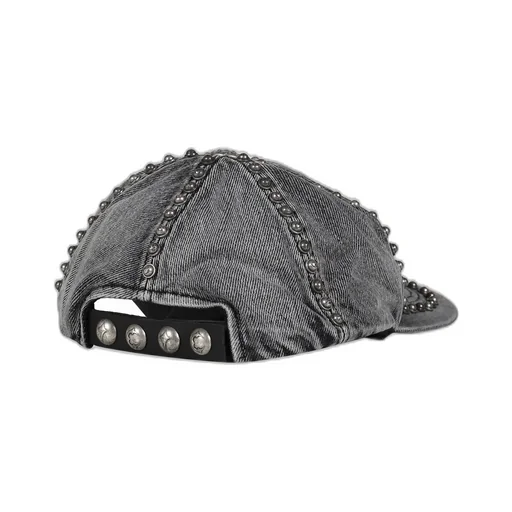 Studded Denim Cap / Black