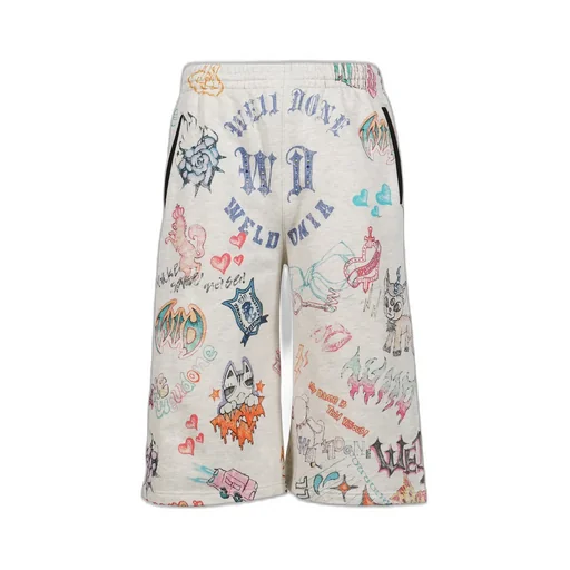 Doodle Printed Shorts / M/Grey