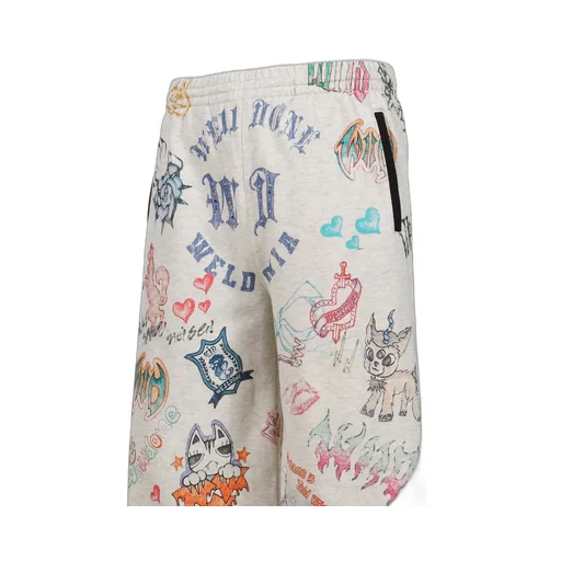 Doodle Printed Shorts / M/Grey