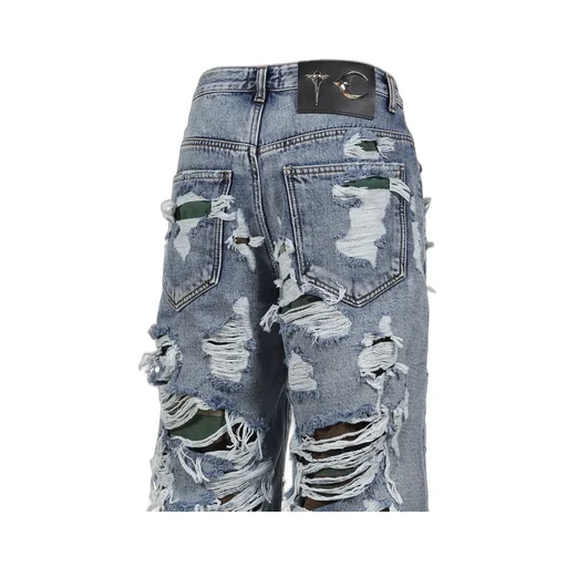 Hell Camo Denim Shorts / Blu