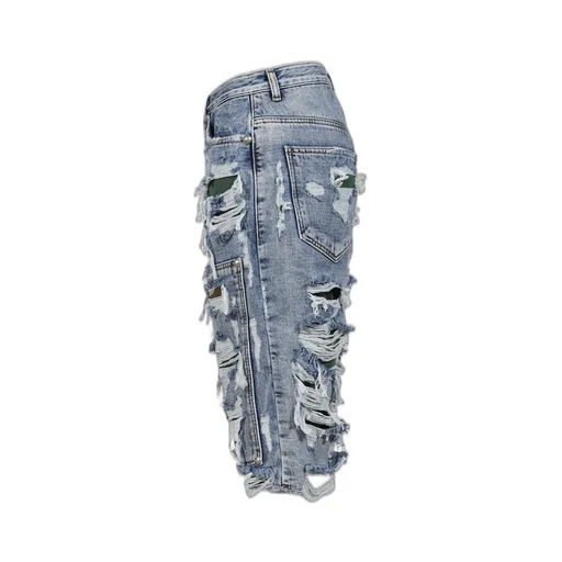 Hell Camo Denim Shorts / Blu