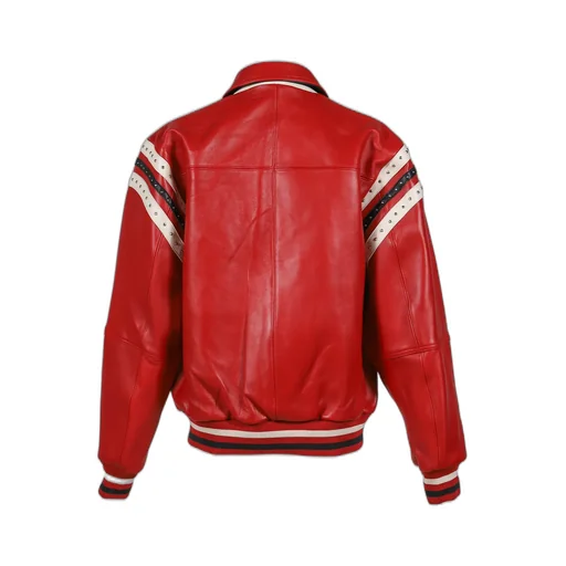 Encrusted Varsity Jacket / Red