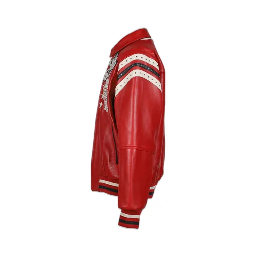 Encrusted Varsity Jacket / Red