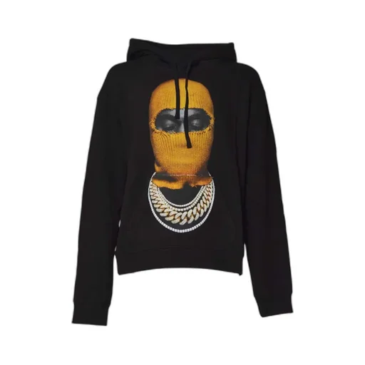 Ih Nom Uh Nit Balaclava-Printed Drawstring Hoodie