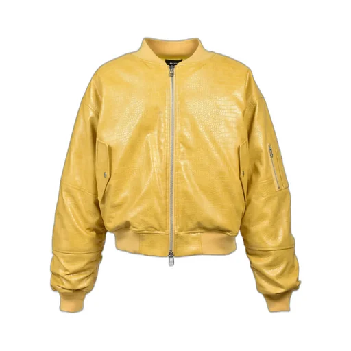 Faux Crocodile Bomber Jacket / Mus