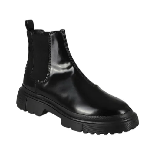 Hogan Round-Toe Chelsea Ankle Boots