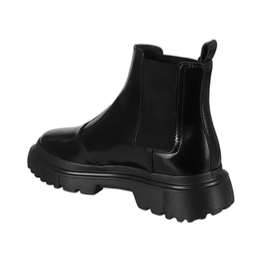 Hogan Round-Toe Chelsea Ankle Boots