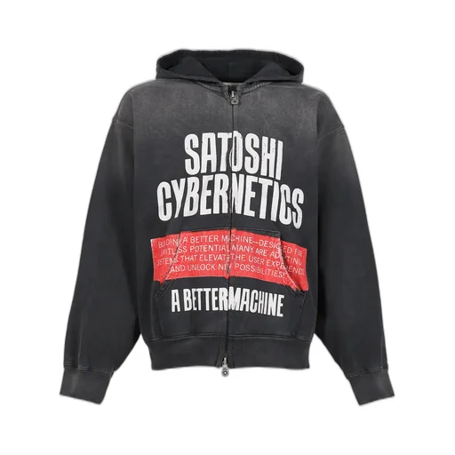 Cybernetics Zip Up Hoodie / Washed Blk