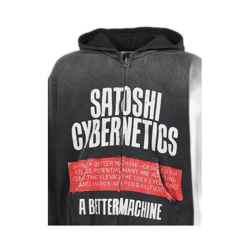 Cybernetics Zip Up Hoodie / Washed Blk