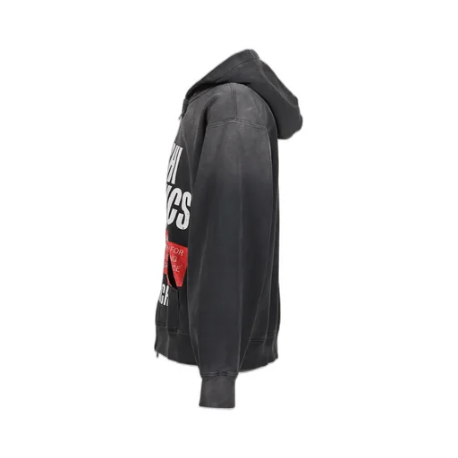 Cybernetics Zip Up Hoodie / Washed Blk