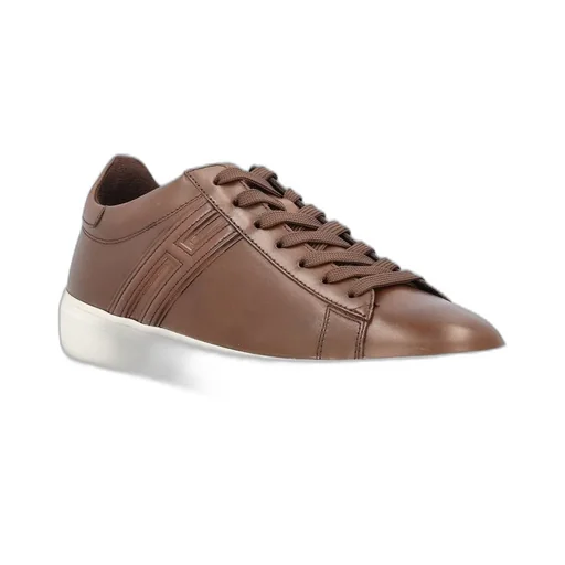 Hogan Round Toe Lace-Up Sneakers