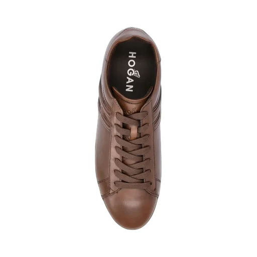 Hogan Round Toe Lace-Up Sneakers