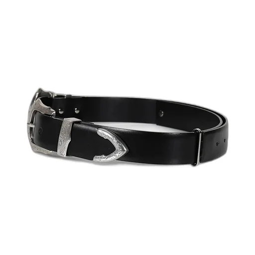 Double Buckle Wide Belt / Blk