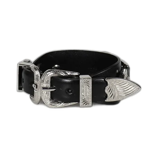 Double Buckle Concho Bangle / Blk