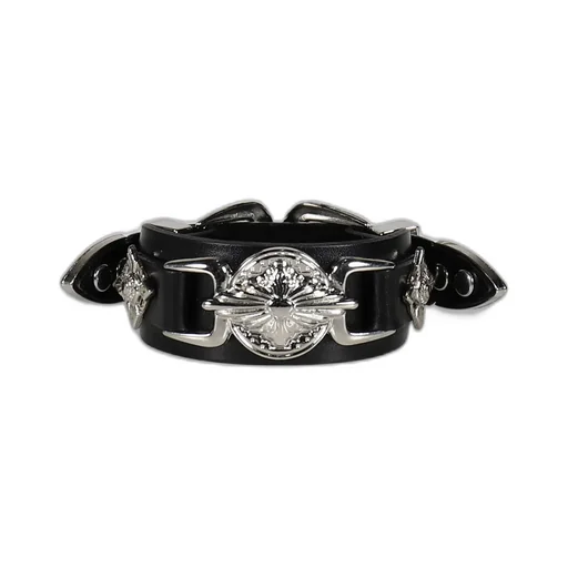 Double Buckle Concho Bangle / Blk