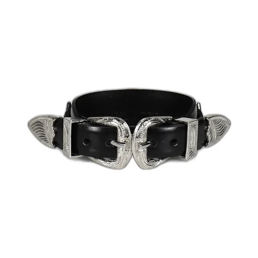 Double Buckle Concho Bangle / Blk