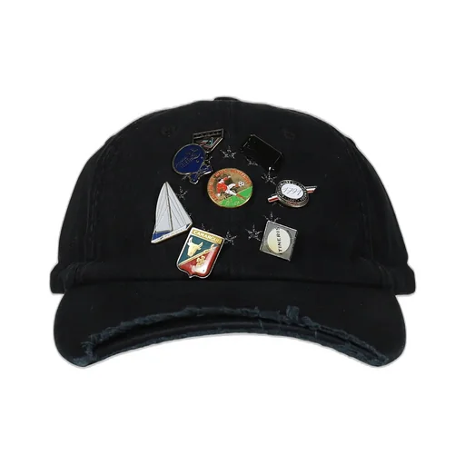 Vintage Cap & Pins Black Pin Badge Bolocap / Blk