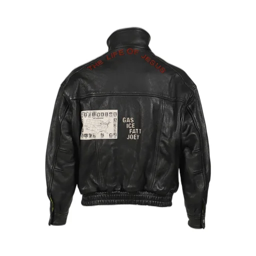 The Commission Leather Bomber Jacket / Blk