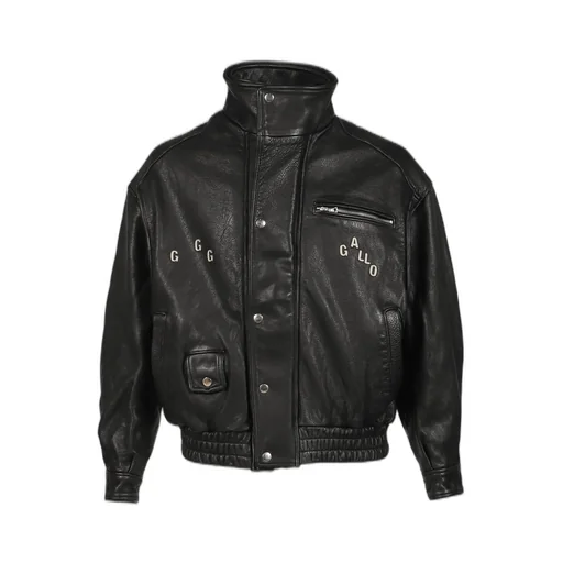 The Commission Leather Bomber Jacket / Blk