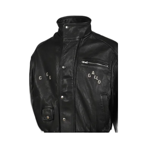The Commission Leather Bomber Jacket / Blk