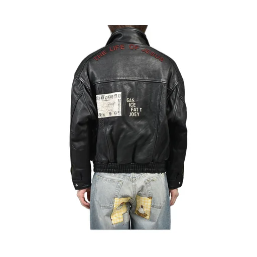 The Commission Leather Bomber Jacket / Blk
