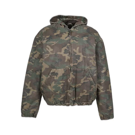 Coated Sherpa Lining Hoodie / Camo