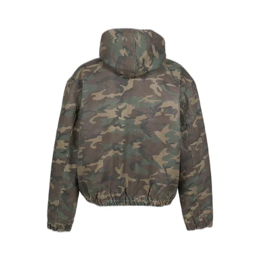 Coated Sherpa Lining Hoodie / Camo