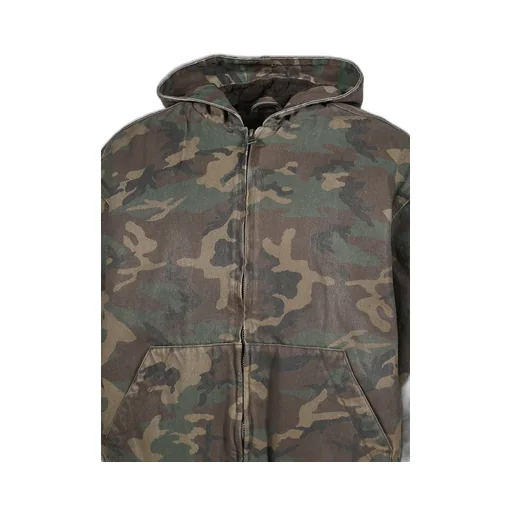 Coated Sherpa Lining Hoodie / Camo