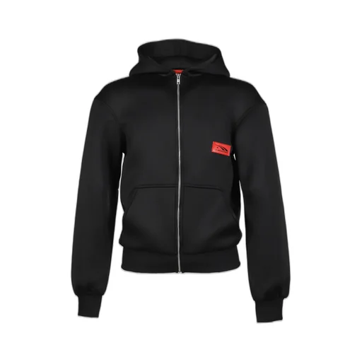 Black Neoprene Hoodie / Blk
