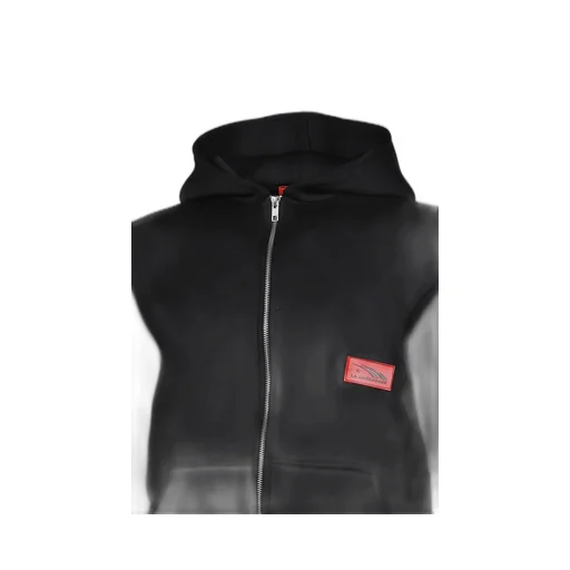 Black Neoprene Hoodie / Blk