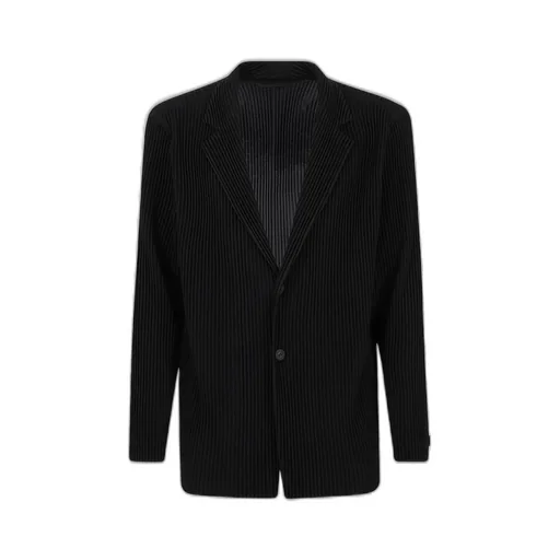 Homme Plissé Issey Miyake Single Breasted Pleated Jacket