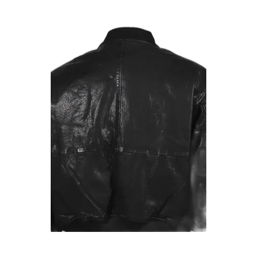 Cow Leather Cropperd Bomber / Blk