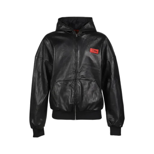 Mskrd Leather Hoodie Jacket / Blk