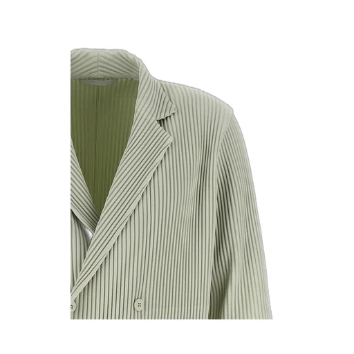Homme Plissé Issey Miyake Double Breasted Pleated Tailored Blazer