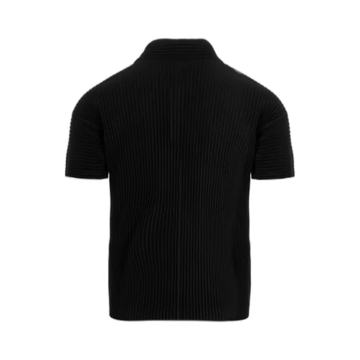 Issey Miyake V-Neck Pleated Polo Shirt