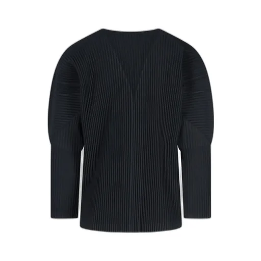 Homme Plissé Issey Miyake V-Neck Pleated Knit Cardigan