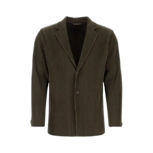 Homme Plissé Issey Miyake Single Breasted Tailored Pleats Jacket