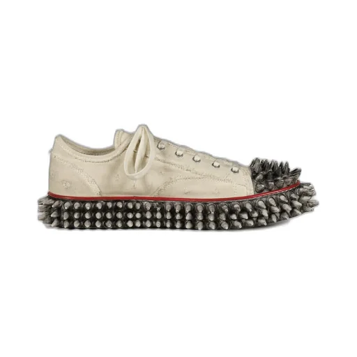 Dirty Spike Toe Cap Canvas Sneaker / Wht