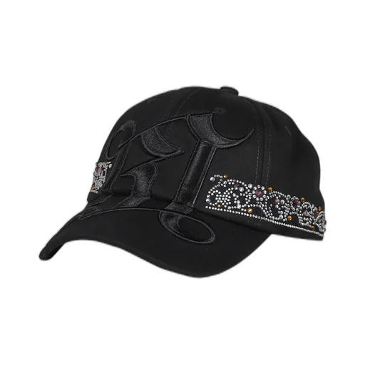 Rhinestone Tiara Cap / Blk