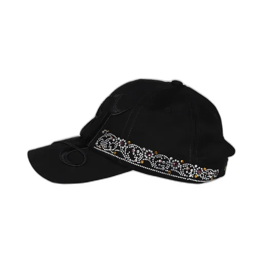 Rhinestone Tiara Cap / Blk