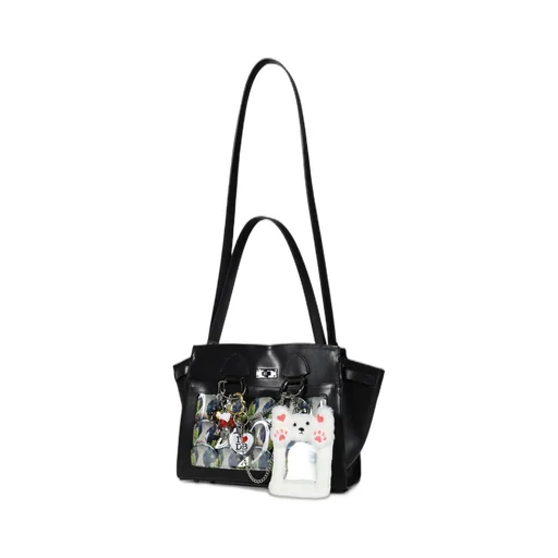 Leather Shoulder Bag / Blk Ita