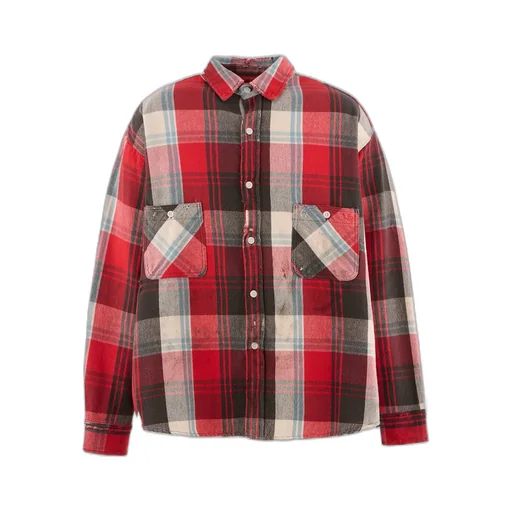 Flannel Shirt/Check+Gray / Red/Gry