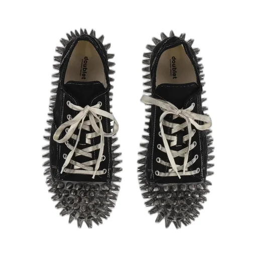 Dirty Spike Toe Cap Canvas Sneaker / Blk