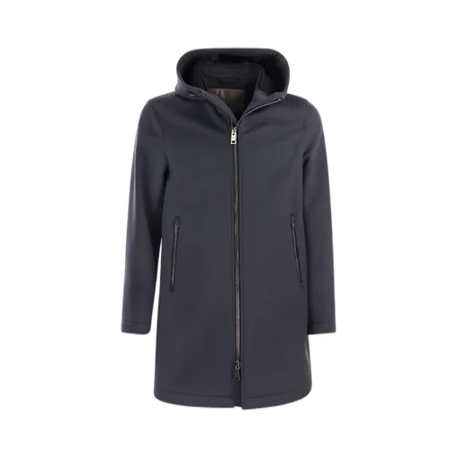 Herno Logo Plaque Hooded Coat