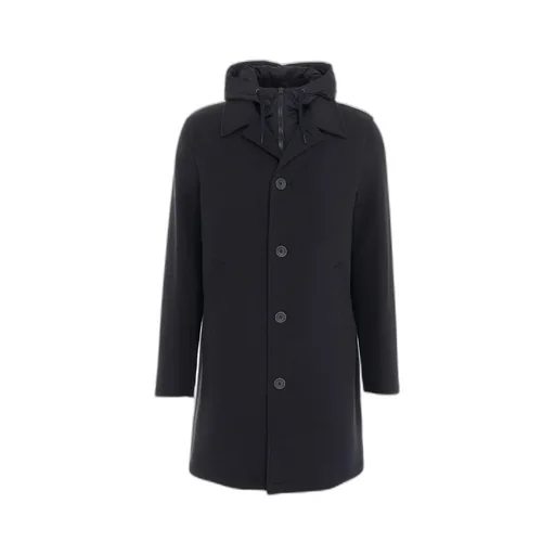 Herno Single-Breasted Drawstring Hooded Coat