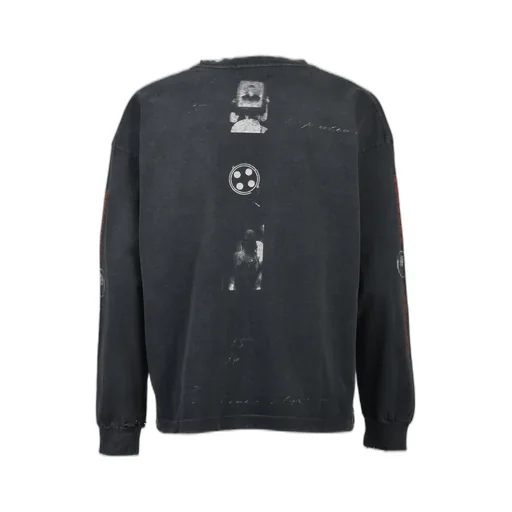 Bathroom Stall Ls T-Shirt / Vintage Blk