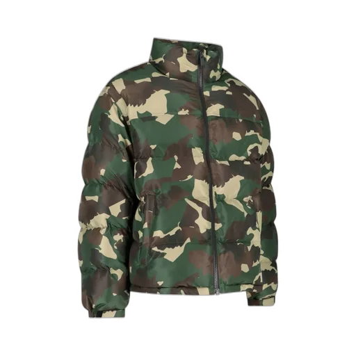 Heron Preston Camouflage Printed High-Neck Padded Jacket
