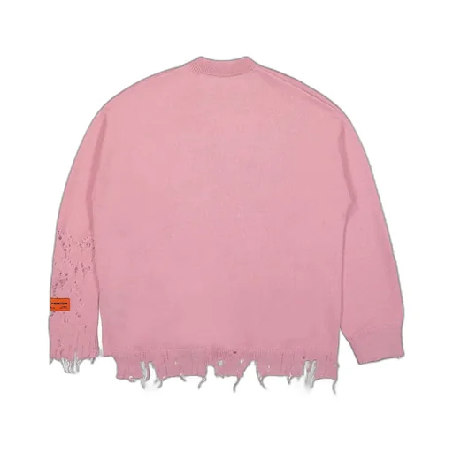 Heron Preston Logo Embroidered Distressed Knitted Jumper