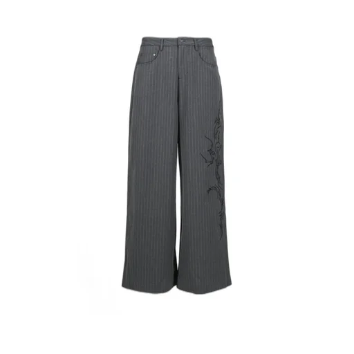 Gothic Pinstripe Goliath Trousers / Gry