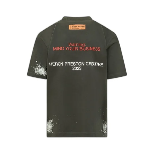 Heron Preston Paint Splatter Detailed Crewneck T-Shirt
